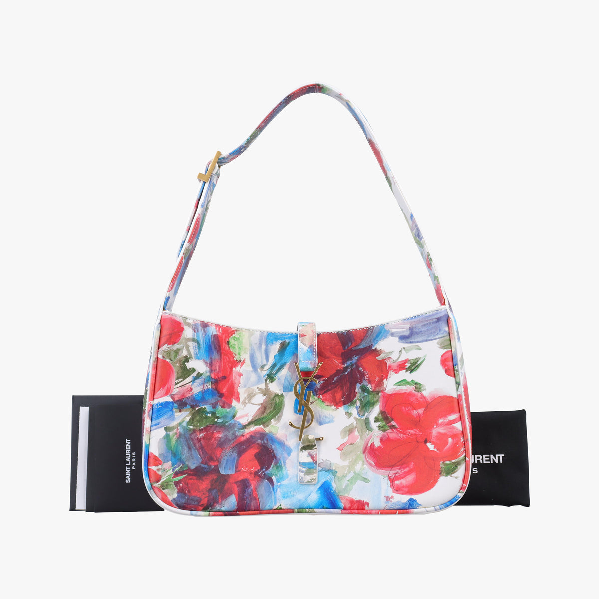 Pre-owned Yves Saint Laurent LE 5 a 7Flora Hobo Multicolour Leather 657228 shoulderbag | stylenewstar