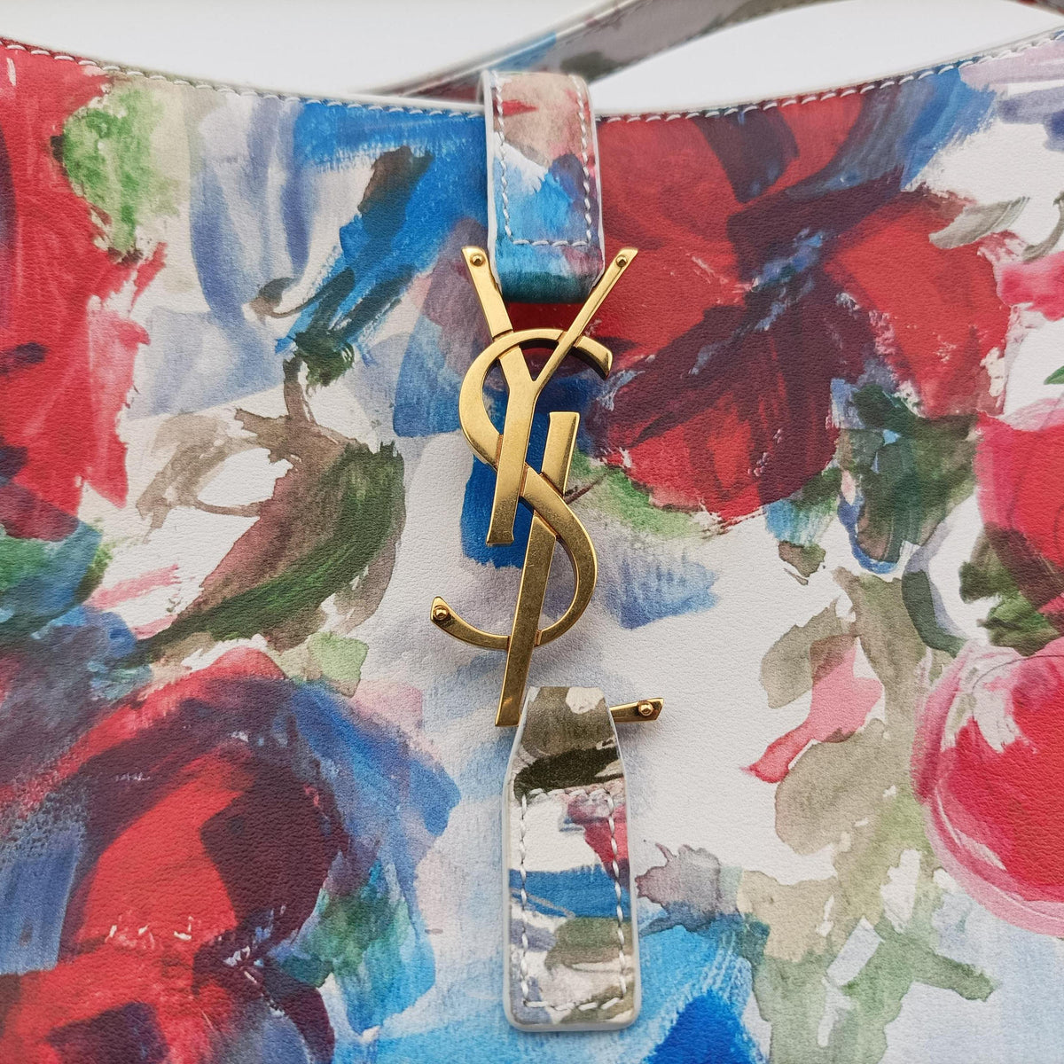 Pre-owned Yves Saint Laurent LE 5 a 7Flora Hobo Multicolour Leather 657228 shoulderbag | stylenewstar