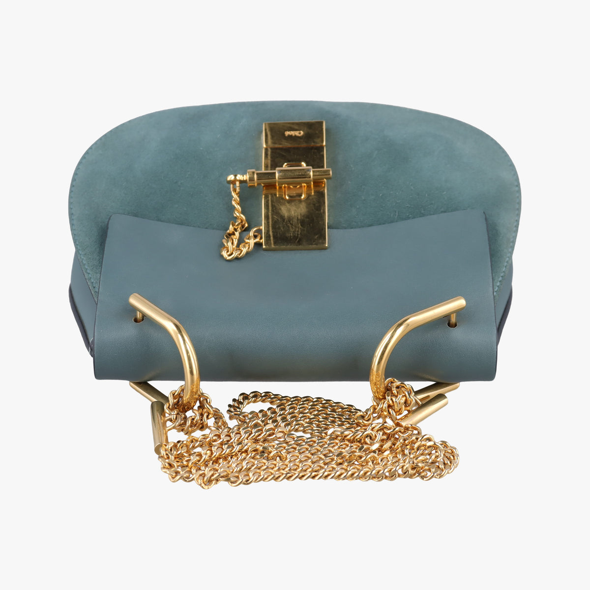 Pre-owned Chloe DREW Blue Suede×Leather  shoulderbag | stylenewstar