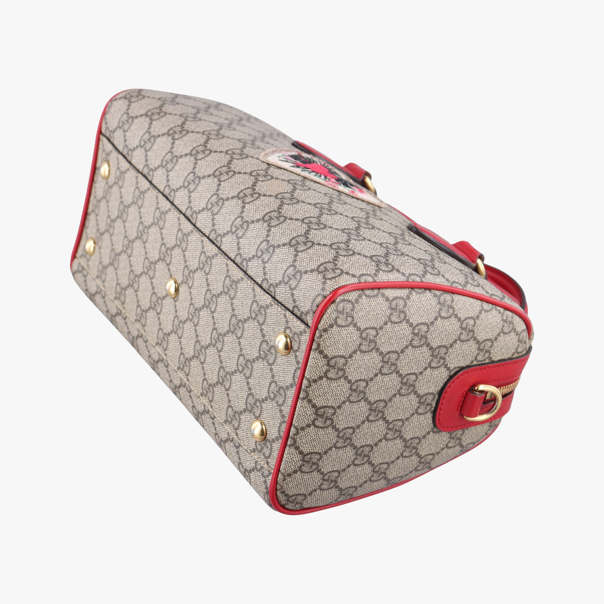 Vintage Gucci GG SUPREME Heart Embroidered Beige x Multicolour PVC coated canvas×Leather 409529 shoulderbag | stylenewstar