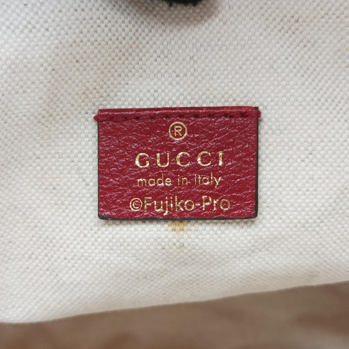 Pre-owned Gucci Doraemon collaboration Brown x red PVC coated canvas×Leather 655597 shoulderbag | stylenewstar