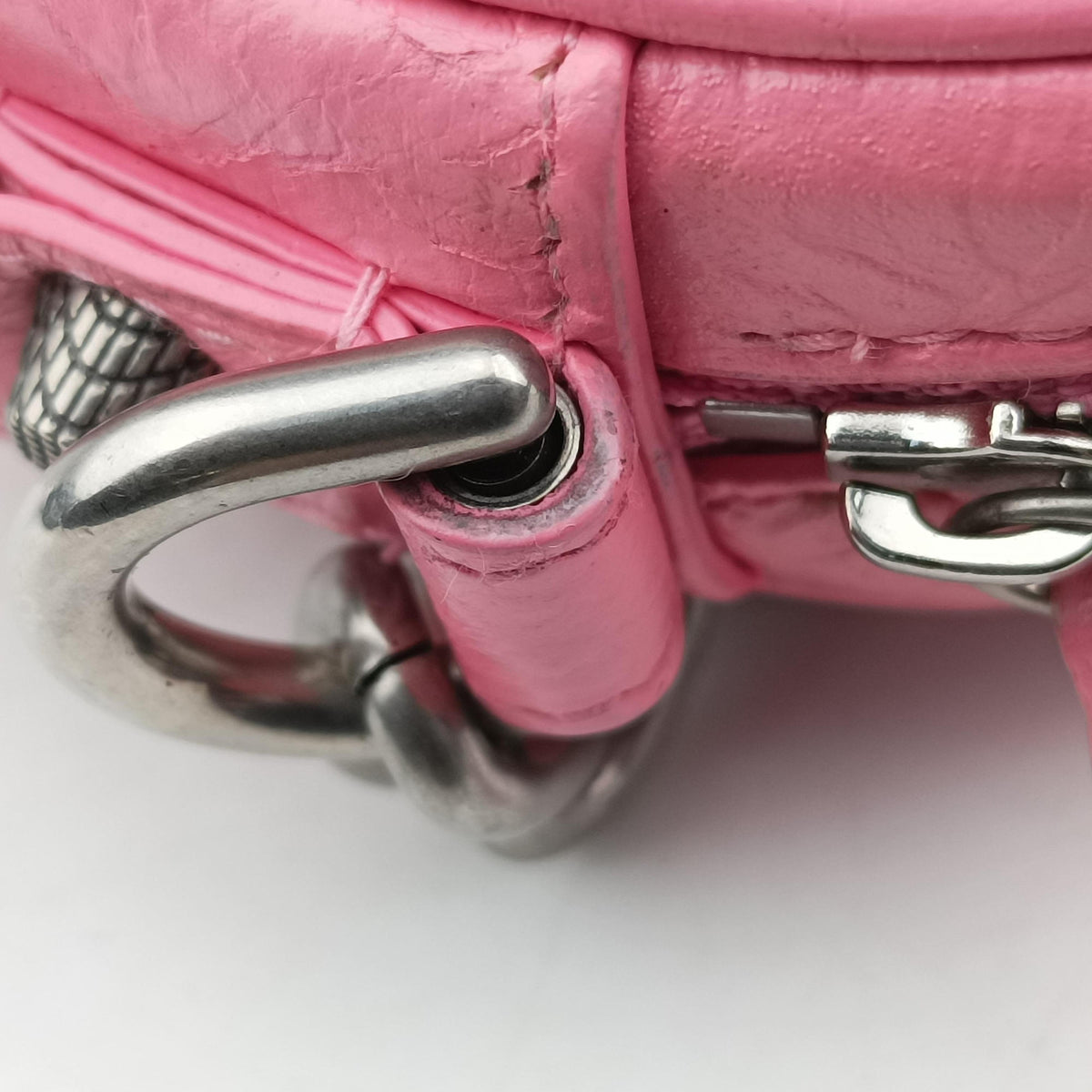 Pre-owned Balenciaga Le Cagole Heart Mini Pink lambskin  shoulderbag | stylenewstar
