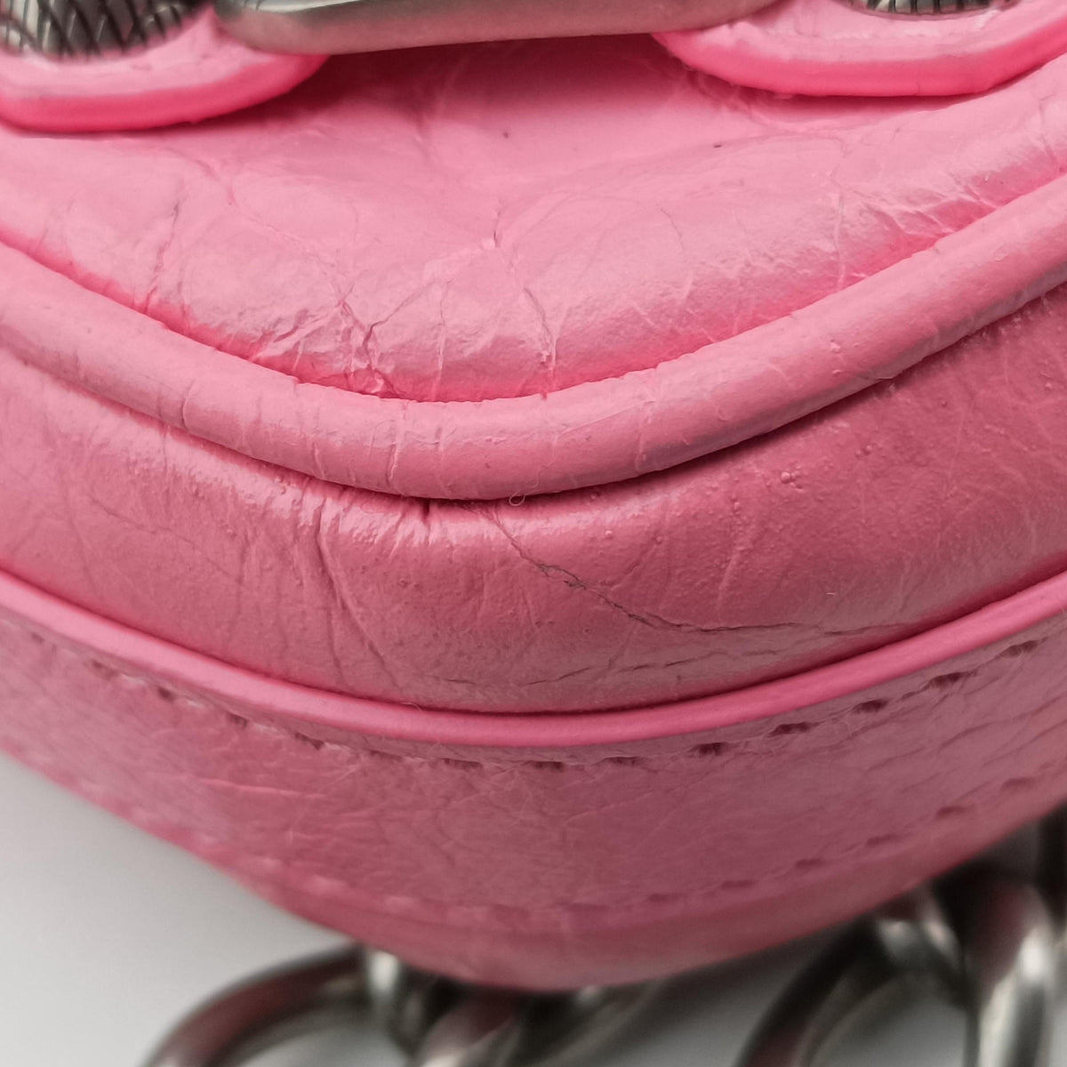 Pre-owned Balenciaga Le Cagole Heart Mini Pink lambskin  shoulderbag | stylenewstar