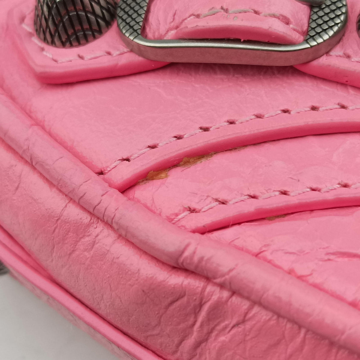 Pre-owned Balenciaga Le Cagole Heart Mini Pink lambskin  shoulderbag | stylenewstar