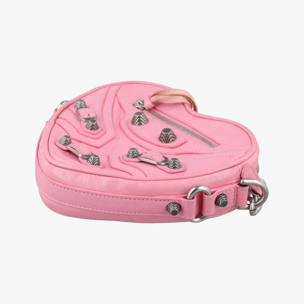 Pre-owned Balenciaga Le Cagole Heart Mini Pink lambskin  shoulderbag | stylenewstar