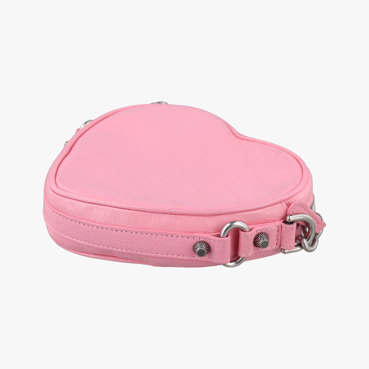 Pre-owned Balenciaga Le Cagole Heart Mini Pink lambskin  shoulderbag | stylenewstar