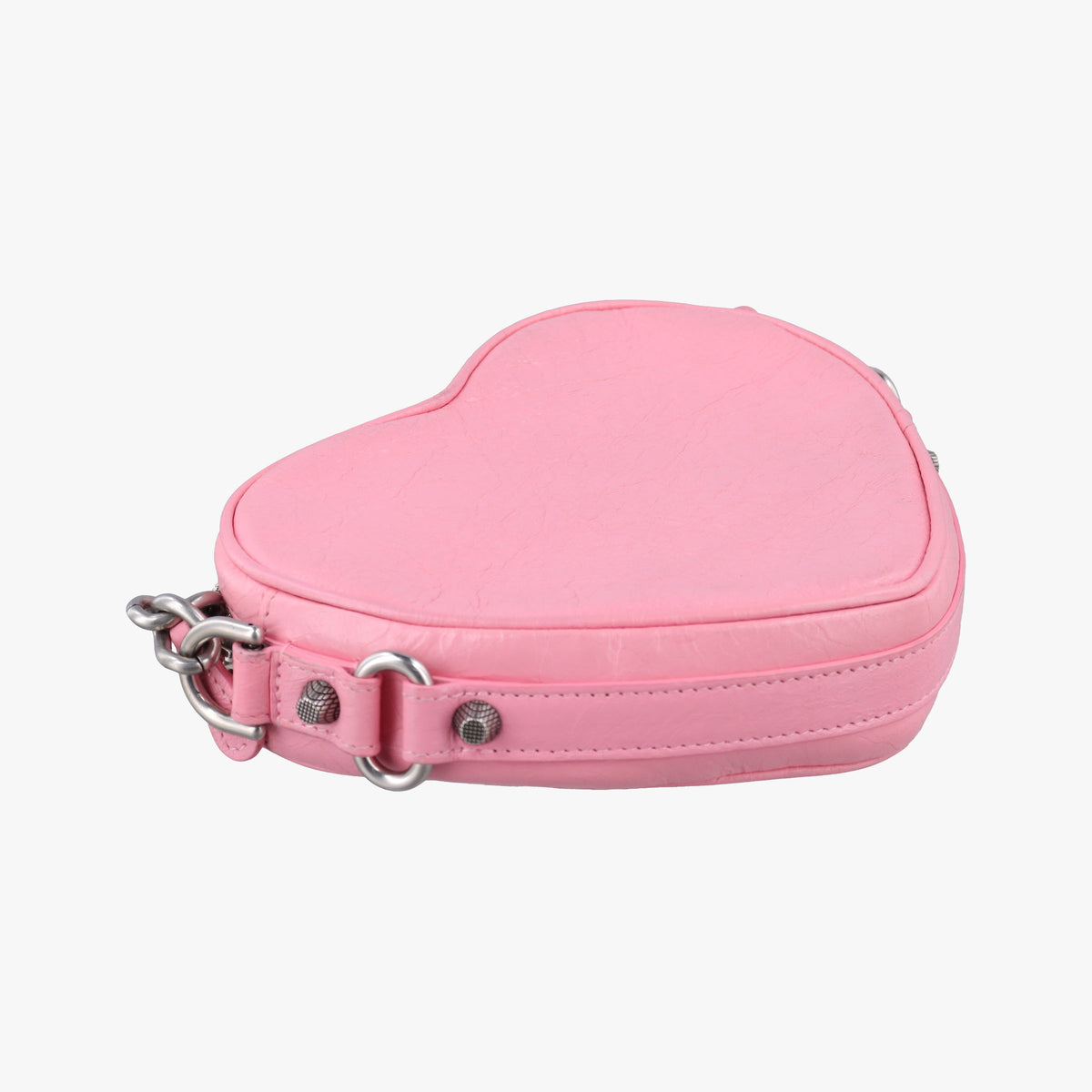 Pre-owned Balenciaga Le Cagole Heart Mini Pink lambskin  shoulderbag | stylenewstar