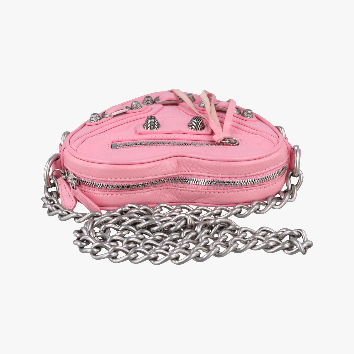 Pre-owned Balenciaga Le Cagole Heart Mini Pink lambskin  shoulderbag | stylenewstar