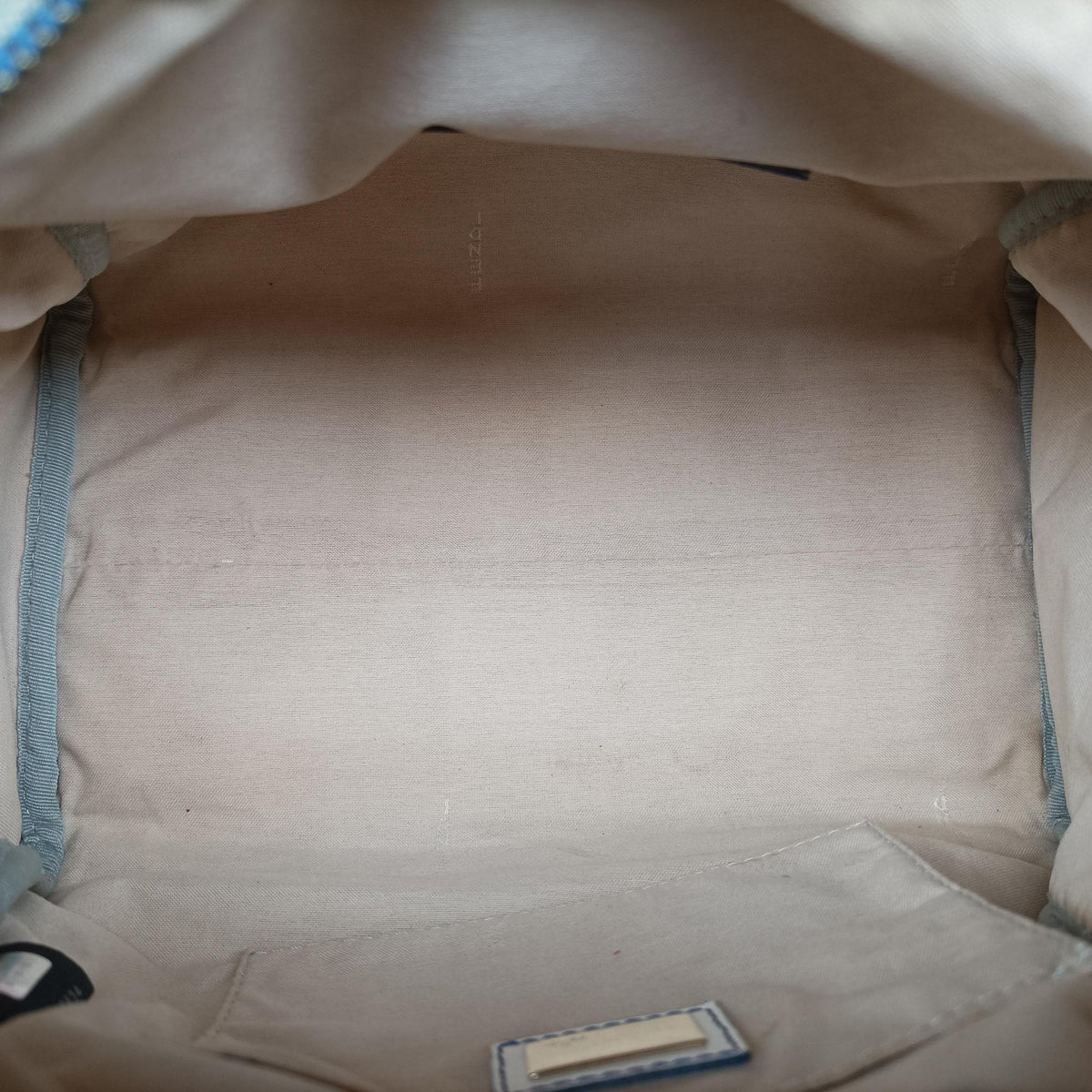 Pre-owned Fendi Forever Gradient Print White×Blue Canvas × Leather 8BL068 handbag | stylenewstar