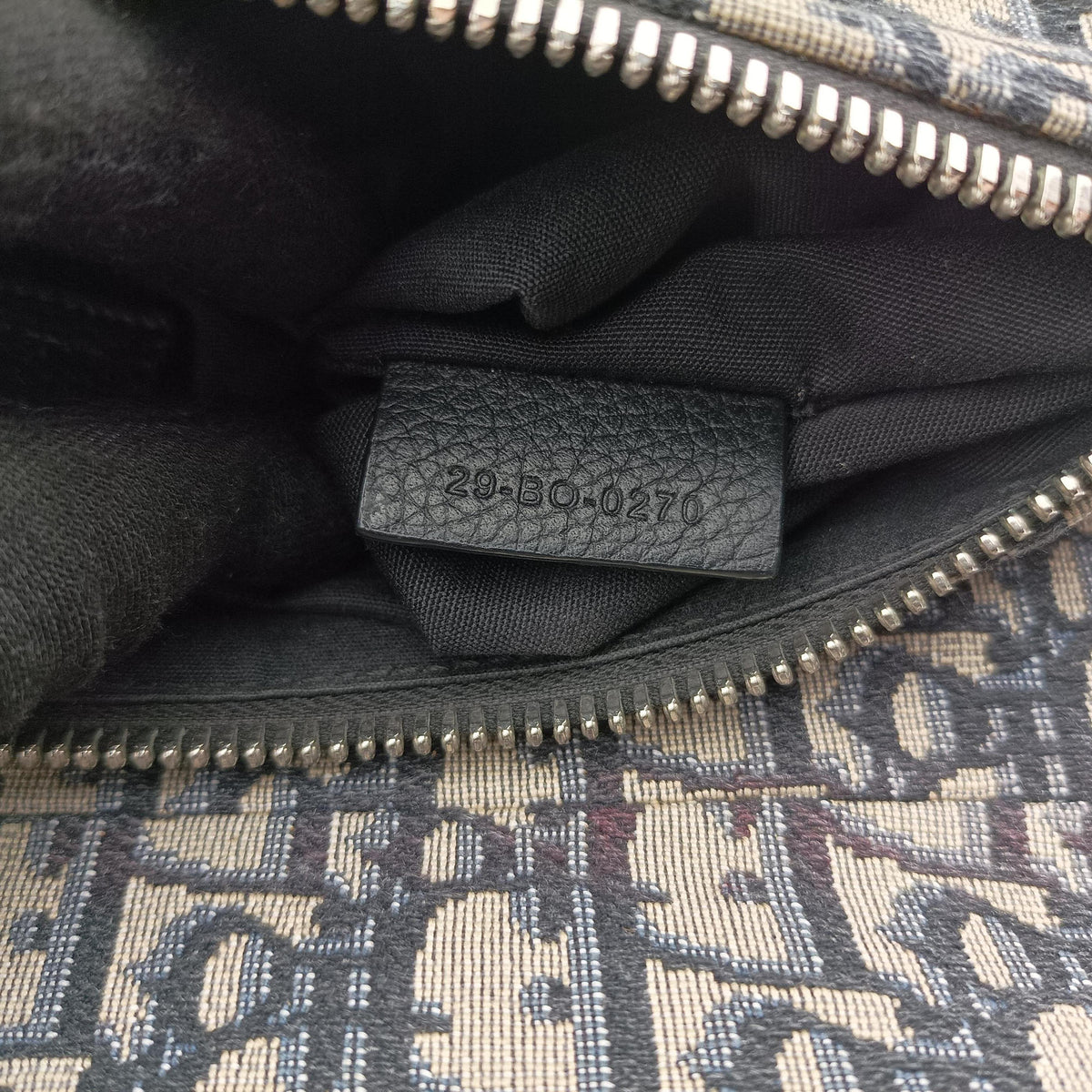 Pre-owned Christian Dior saddle Navy Jacquard×Leather  bum bag/waist bag | stylenewstar