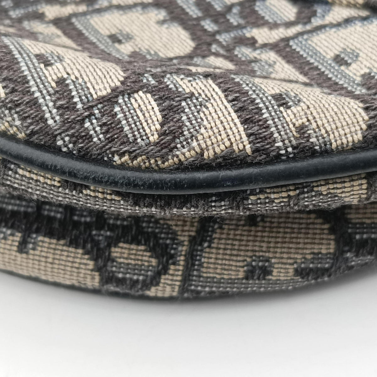 Pre-owned Christian Dior saddle Navy Jacquard×Leather  bum bag/waist bag | stylenewstar