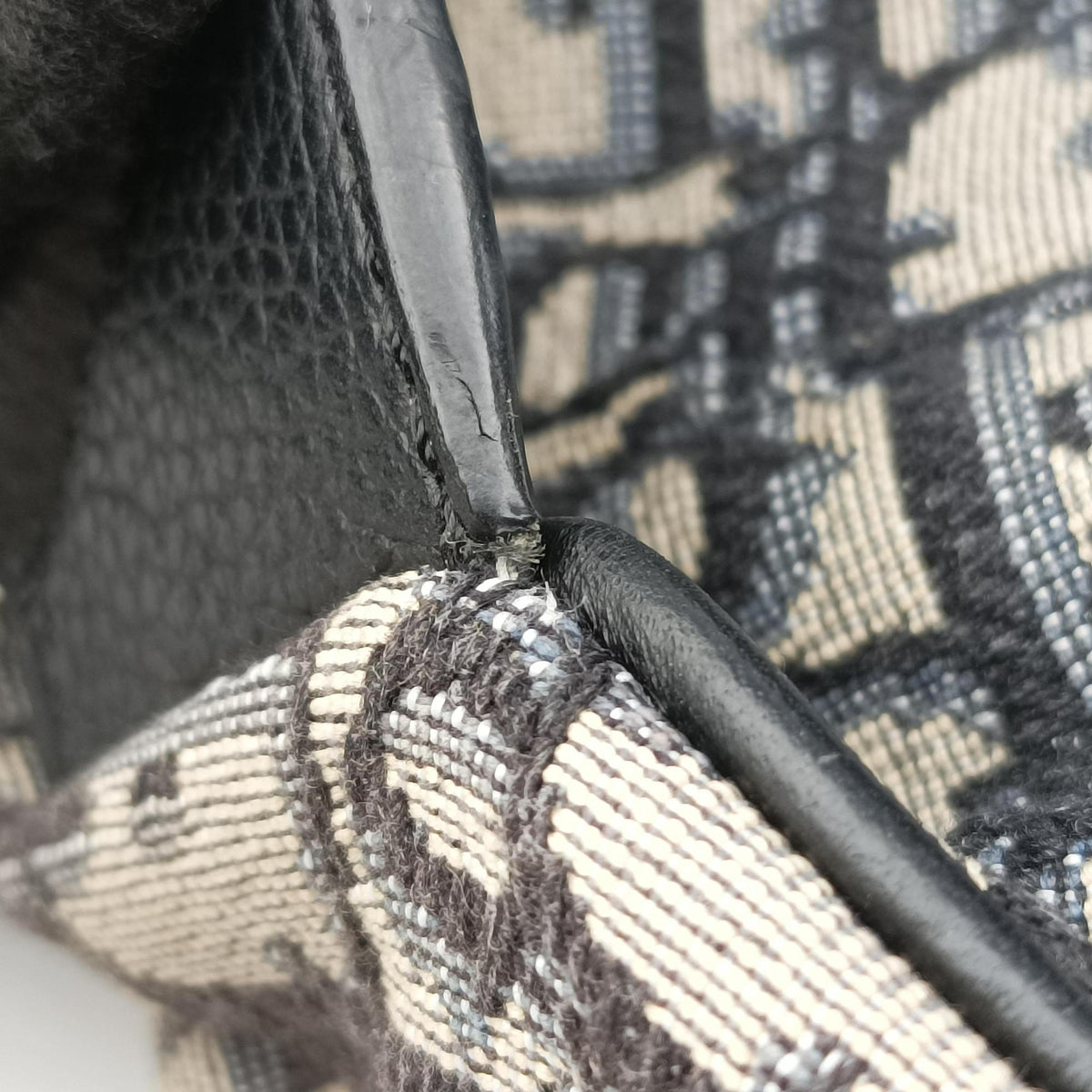 Pre-owned Christian Dior saddle Navy Jacquard×Leather  bum bag/waist bag | stylenewstar