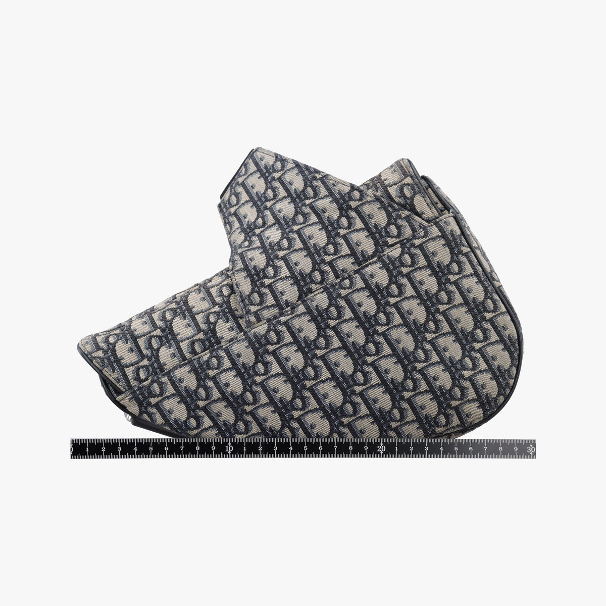 Pre-owned Christian Dior saddle Navy Jacquard×Leather  bum bag/waist bag | stylenewstar