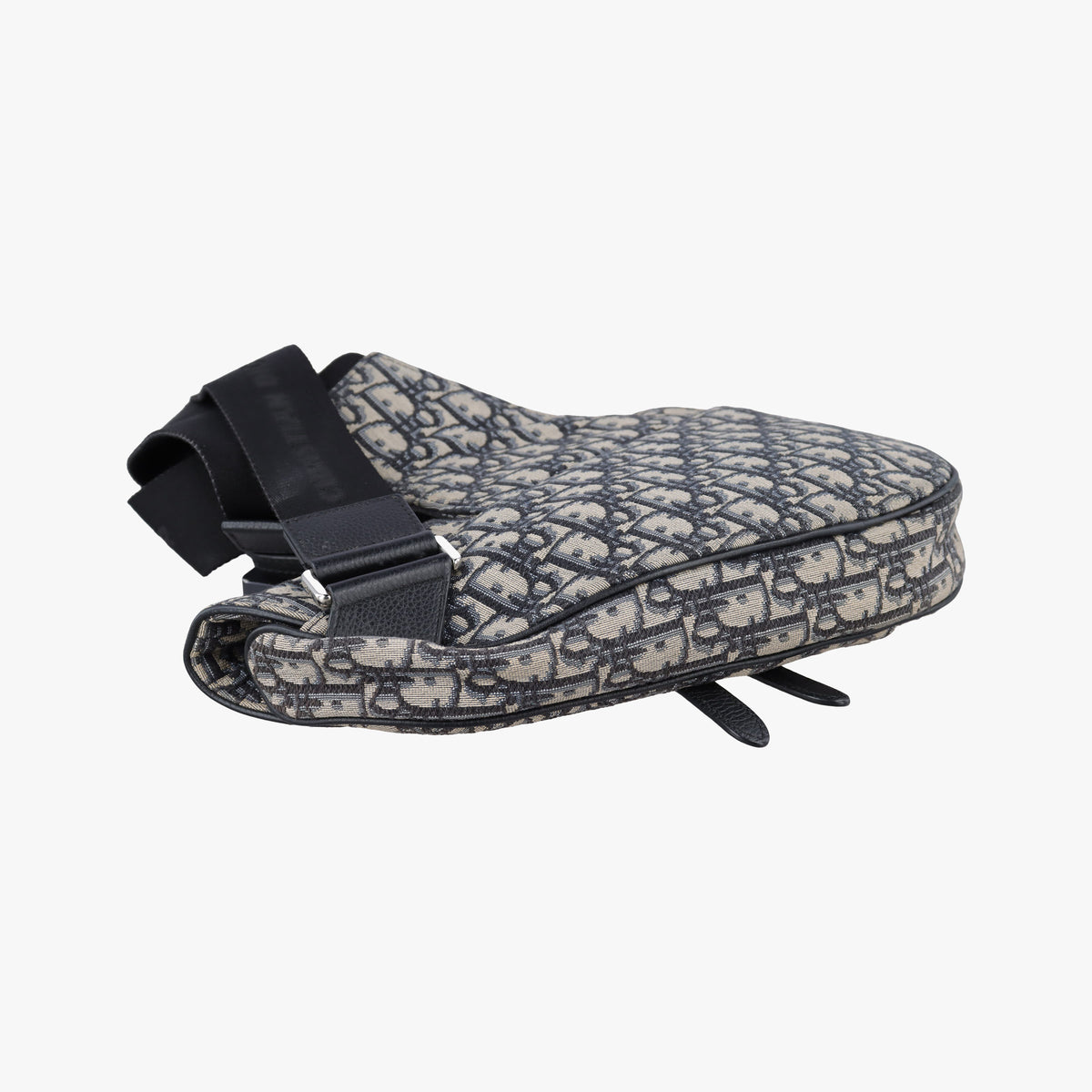 Pre-owned Christian Dior saddle Navy Jacquard×Leather  bum bag/waist bag | stylenewstar