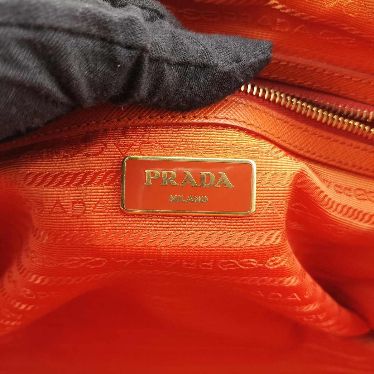 Pre-owned Prada bowling Orange SAFFIANO Leather  shoulderbag | stylenewstar