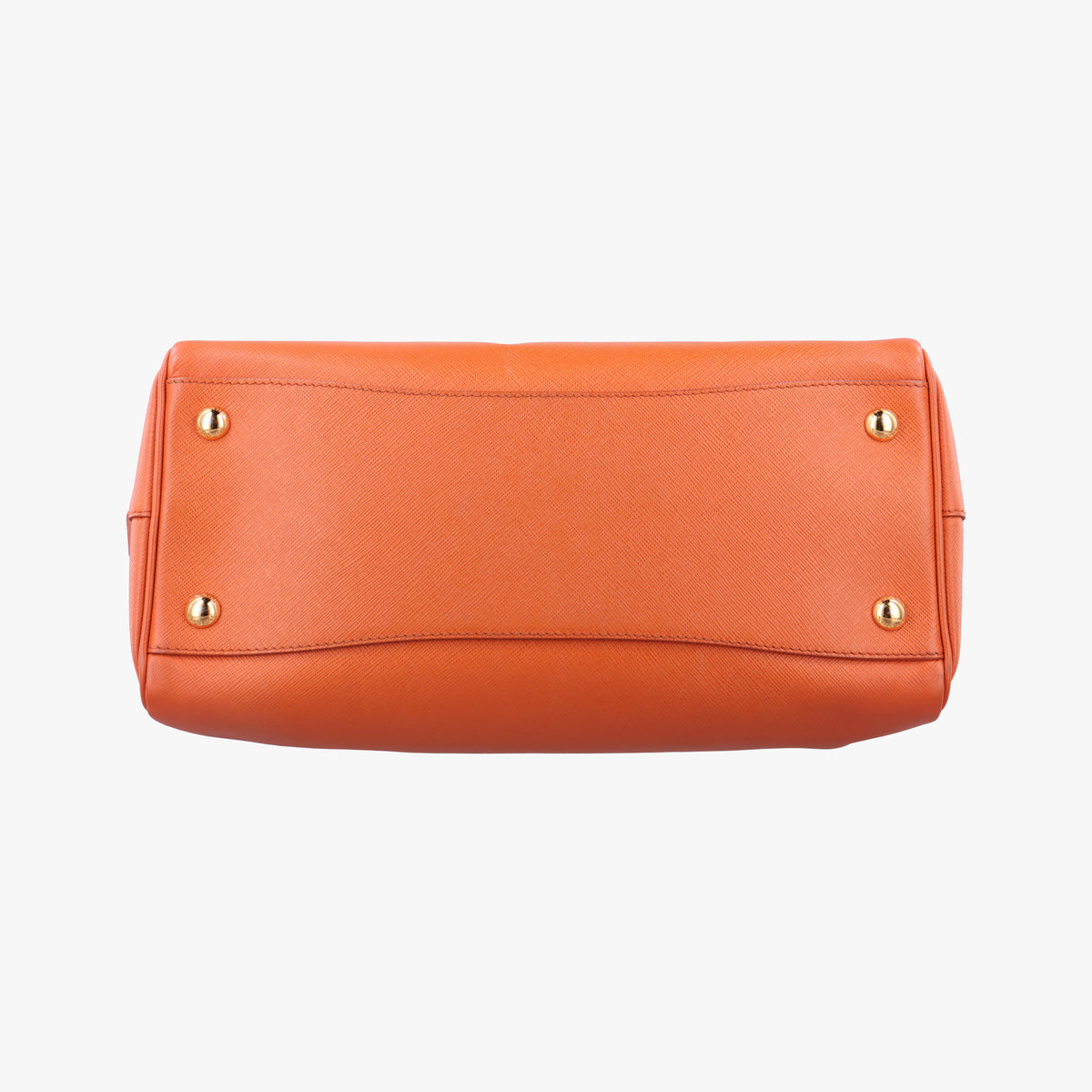 Pre-owned Prada bowling Orange SAFFIANO Leather  shoulderbag | stylenewstar