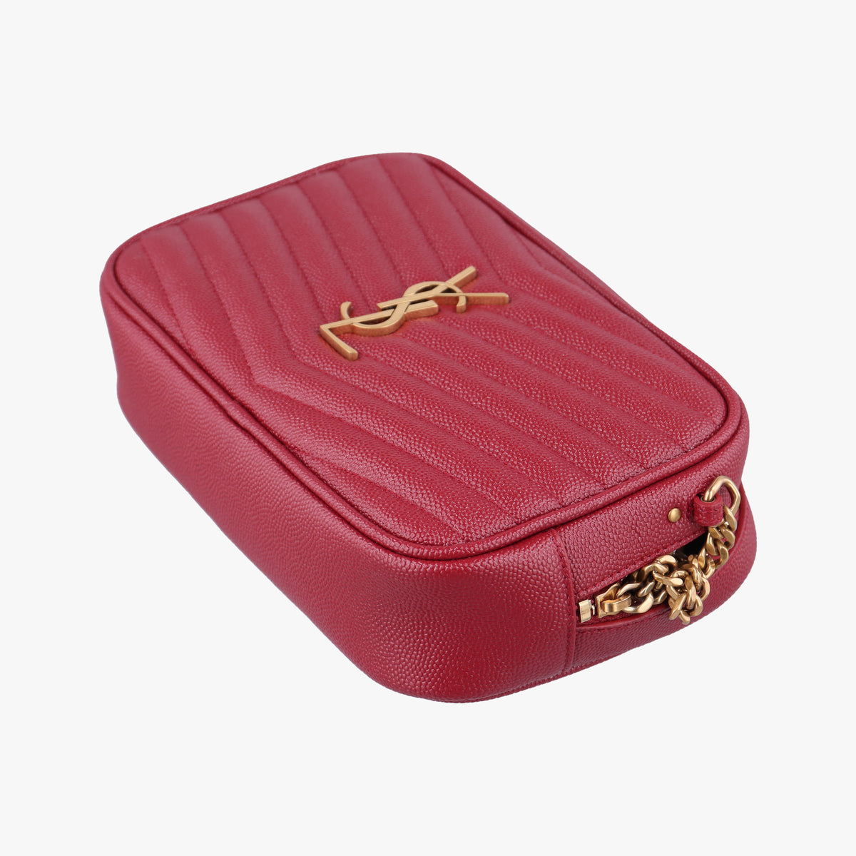 Vintage Yves Saint Laurent LOU camera Red Leather 612579 shoulderbag | stylenewstar