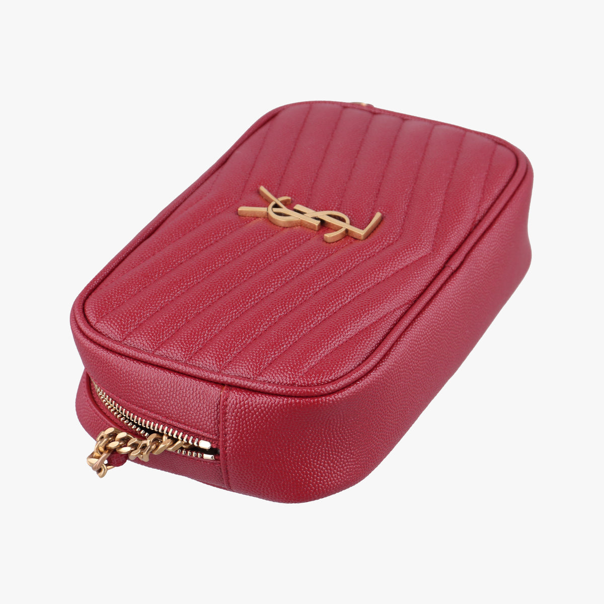 Vintage Yves Saint Laurent LOU camera Red Leather 612579 shoulderbag | stylenewstar