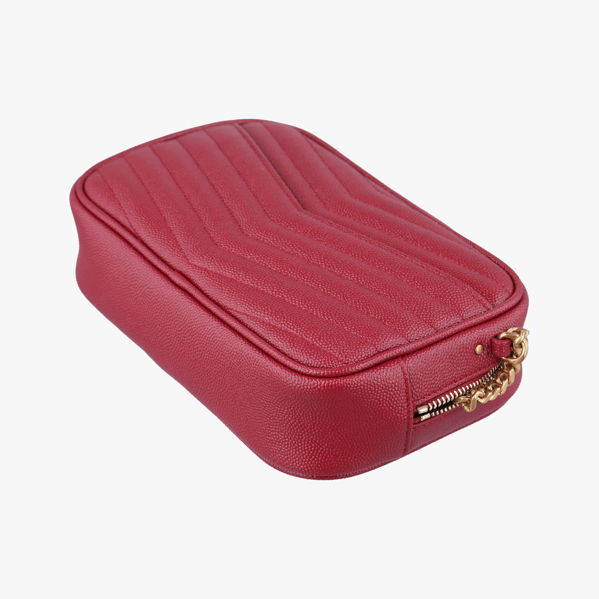 Vintage Yves Saint Laurent LOU camera Red Leather 612579 shoulderbag | stylenewstar