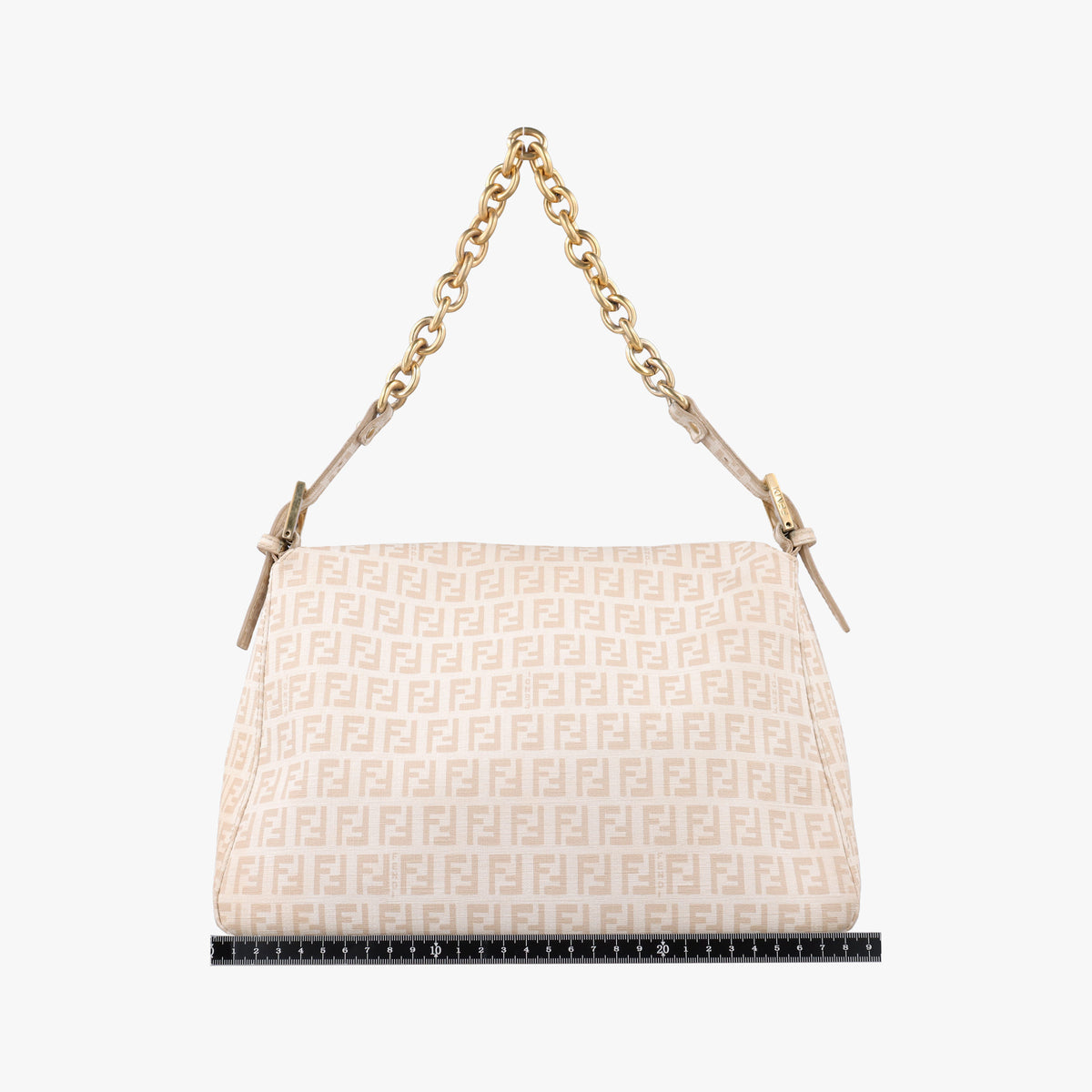 Pre-owned Fendi Baguette Zucchino Beige PVC coated canvas 8BR001 shoulderbag | stylenewstar