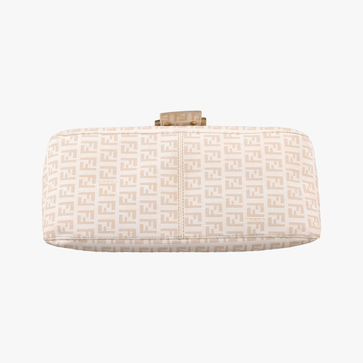 Pre-owned Fendi Baguette Zucchino Beige PVC coated canvas 8BR001 shoulderbag | stylenewstar