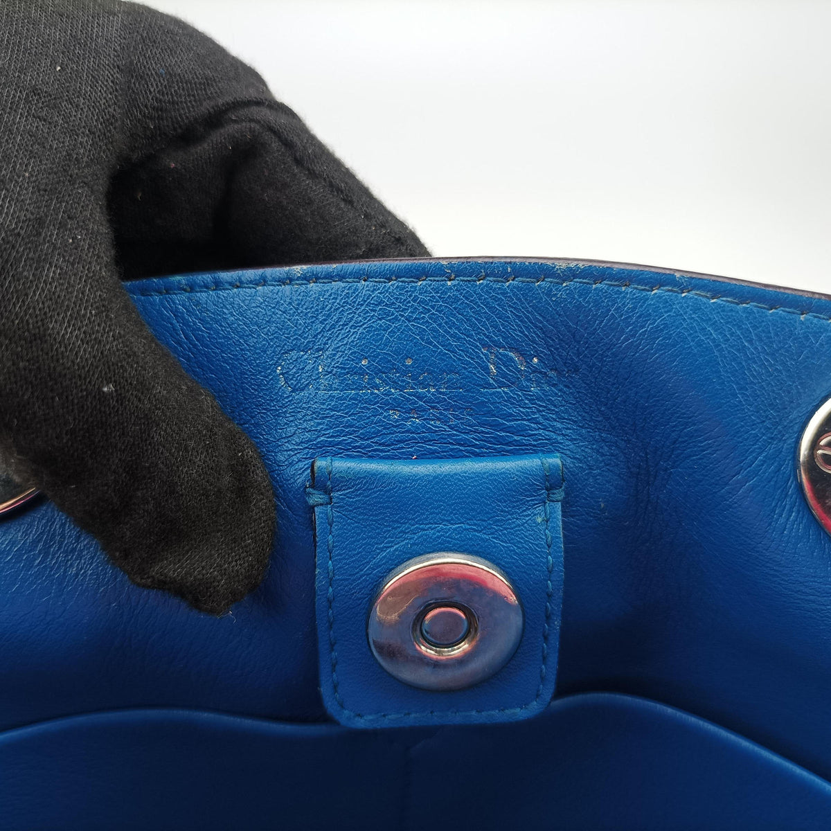 Pre-owned Christian Dior Diorissimo Blue Patent  x Leather  shoulderbag | stylenewstar