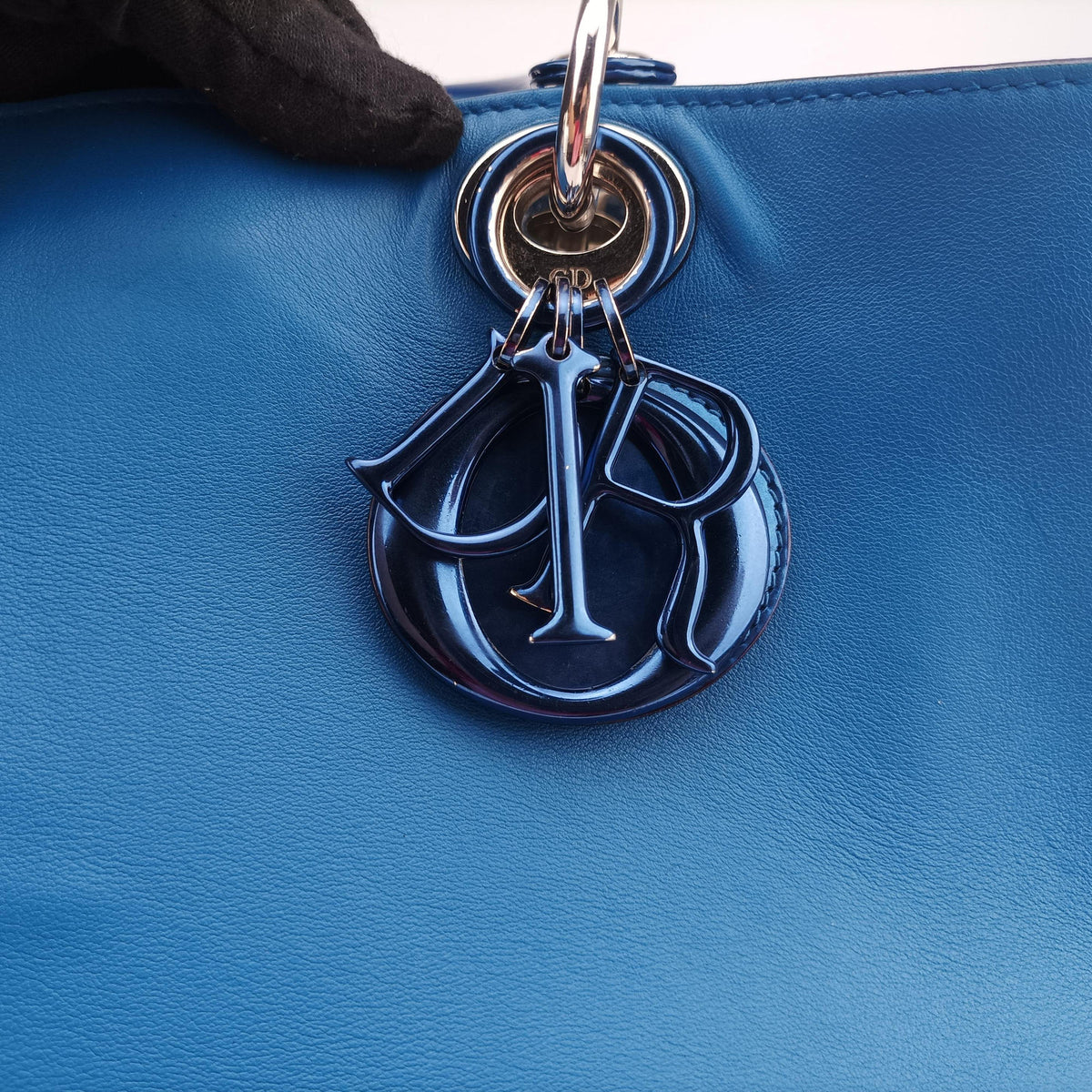 Pre-owned Christian Dior Diorissimo Blue Patent  x Leather  shoulderbag | stylenewstar