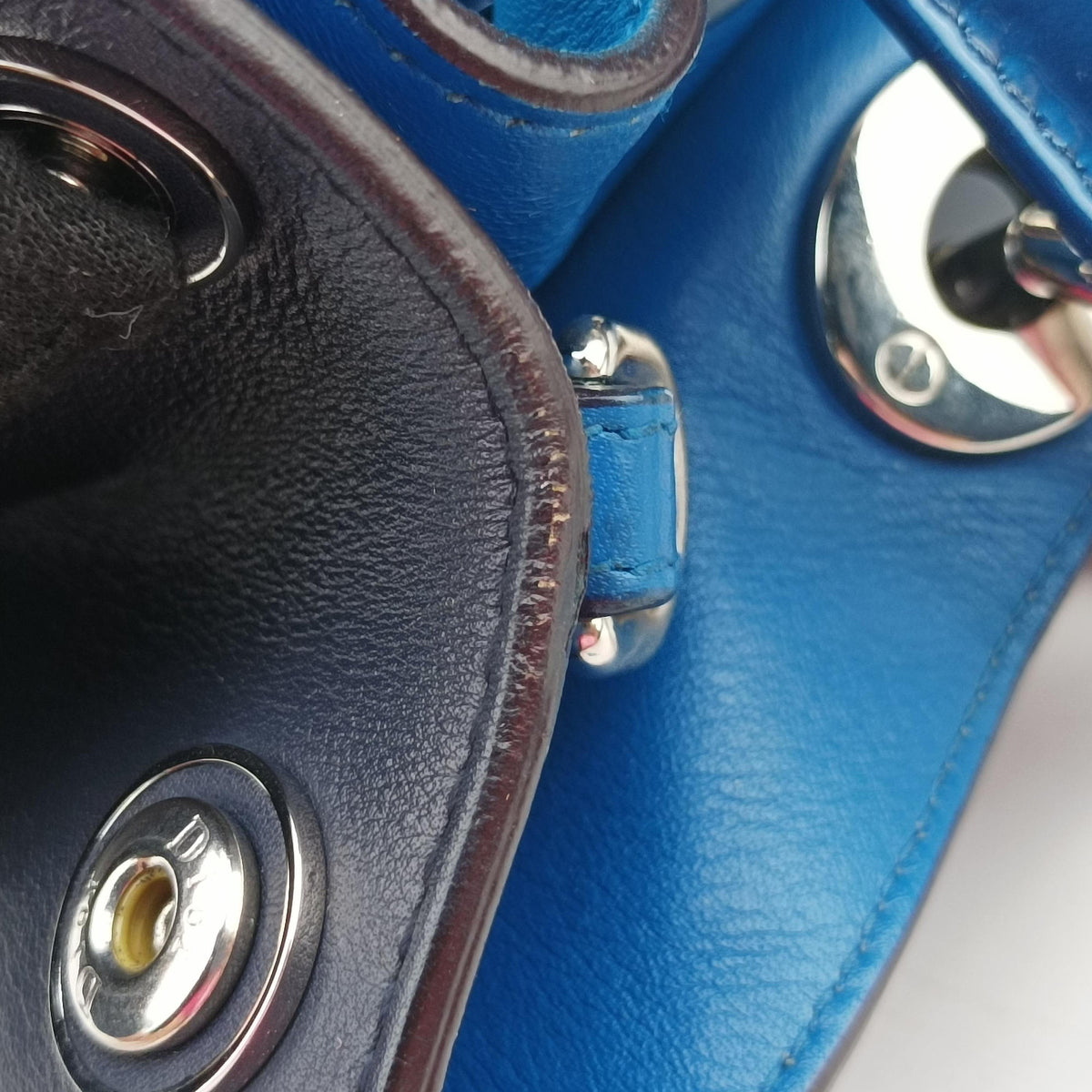 Pre-owned Christian Dior Diorissimo Blue Patent  x Leather  shoulderbag | stylenewstar