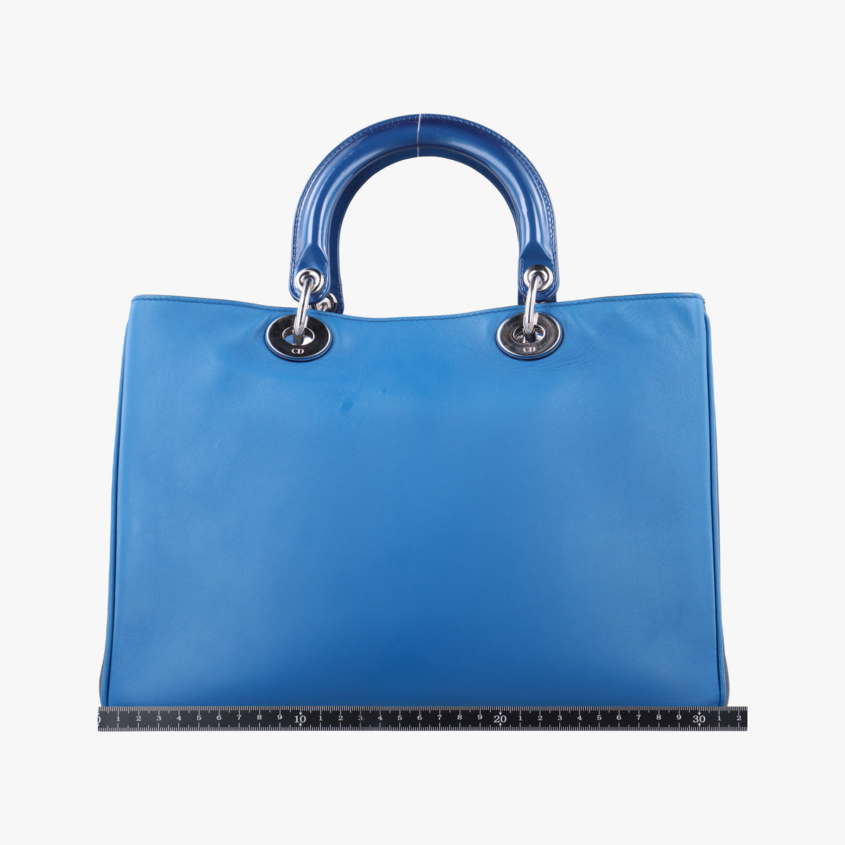 Pre-owned Christian Dior Diorissimo Blue Patent  x Leather  shoulderbag | stylenewstar