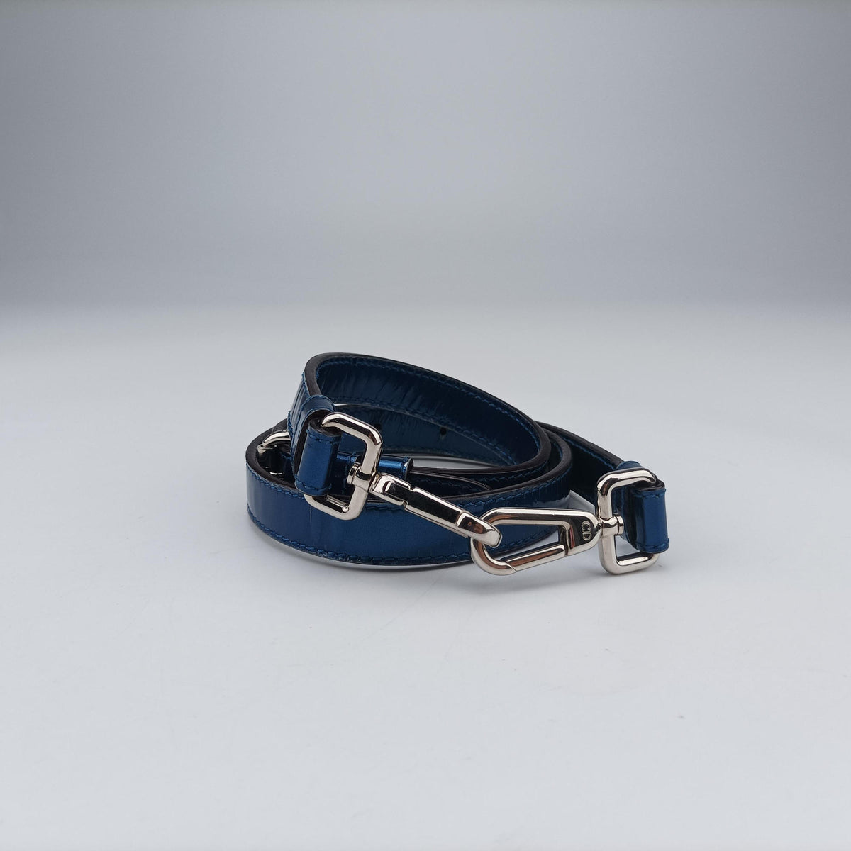 Pre-owned Christian Dior Diorissimo Blue Patent  x Leather  shoulderbag | stylenewstar