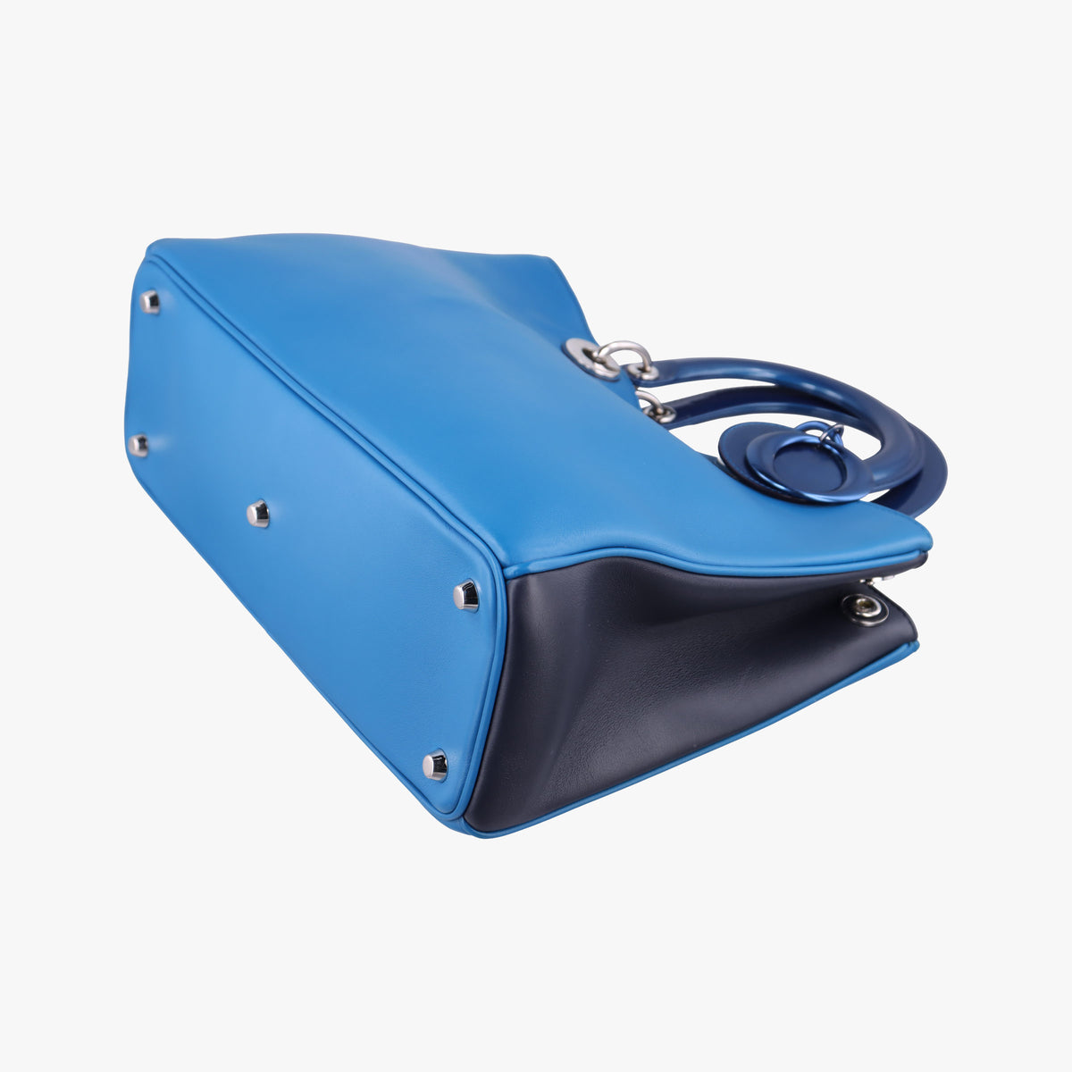 Pre-owned Christian Dior Diorissimo Blue Patent  x Leather  shoulderbag | stylenewstar