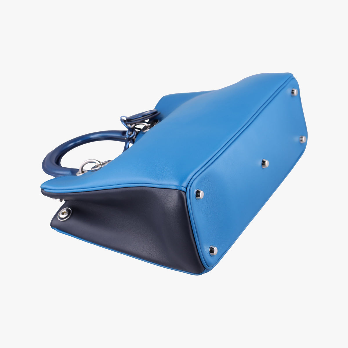 Pre-owned Christian Dior Diorissimo Blue Patent  x Leather  shoulderbag | stylenewstar