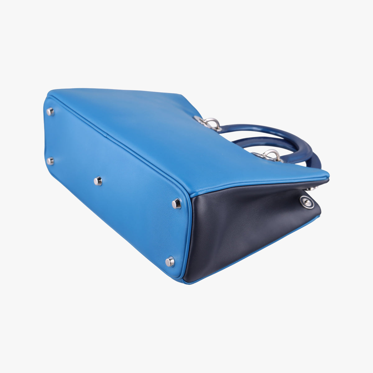 Pre-owned Christian Dior Diorissimo Blue Patent  x Leather  shoulderbag | stylenewstar