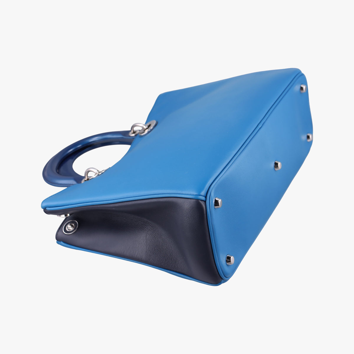 Pre-owned Christian Dior Diorissimo Blue Patent  x Leather  shoulderbag | stylenewstar
