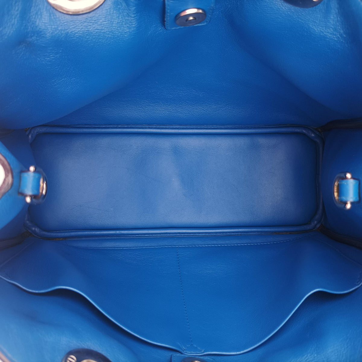 Pre-owned Christian Dior Diorissimo Blue Patent  x Leather  shoulderbag | stylenewstar