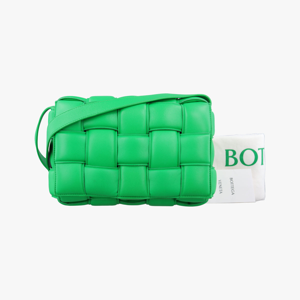 Pre-owned Bottega Veneta Padded Cassette Green lambskin  shoulderbag | stylenewstar