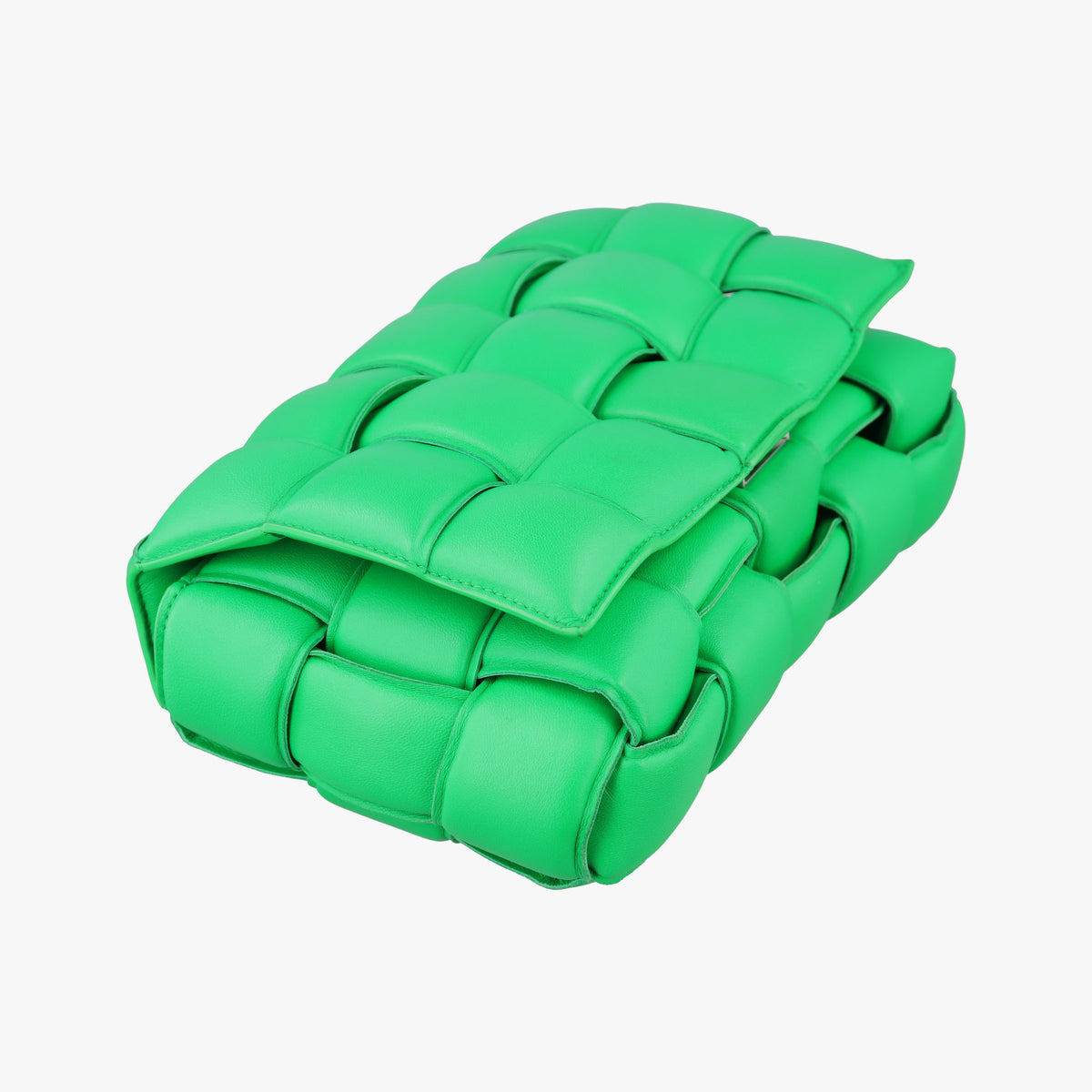 Pre-owned Bottega Veneta Padded Cassette Green lambskin  shoulderbag | stylenewstar