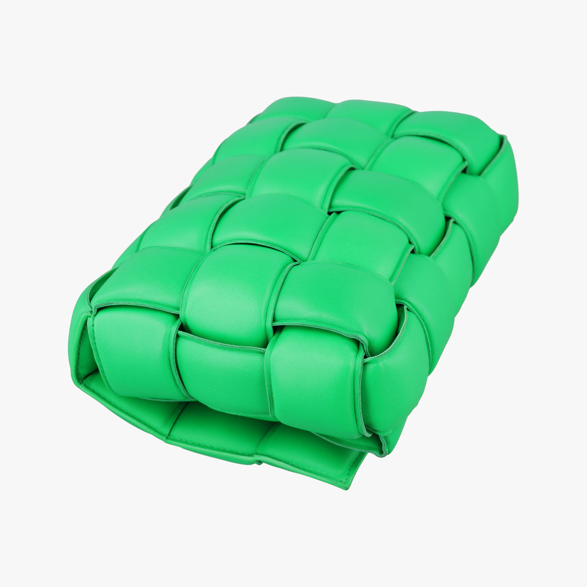 Pre-owned Bottega Veneta Padded Cassette Green lambskin  shoulderbag | stylenewstar
