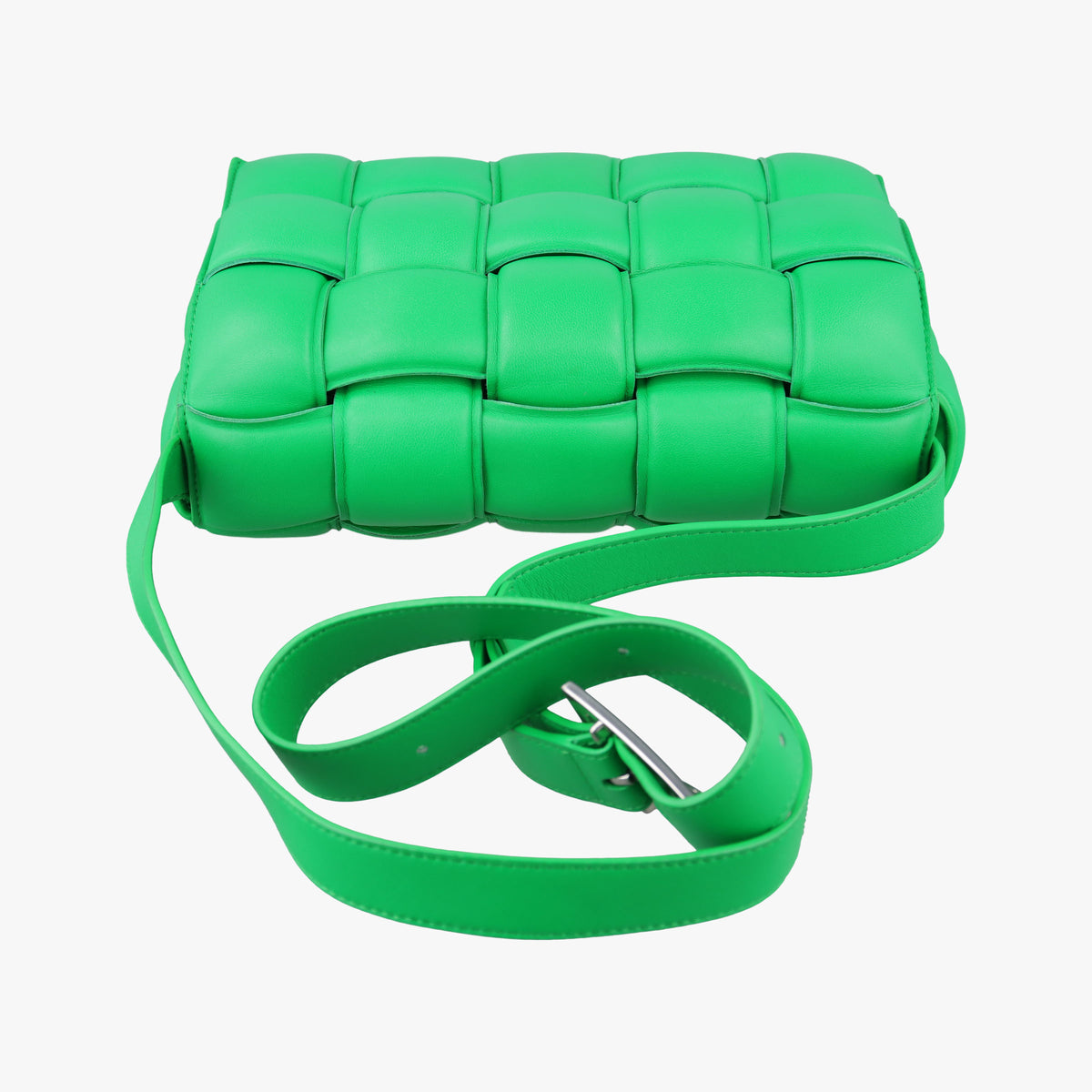 Pre-owned Bottega Veneta Padded Cassette Green lambskin  shoulderbag | stylenewstar
