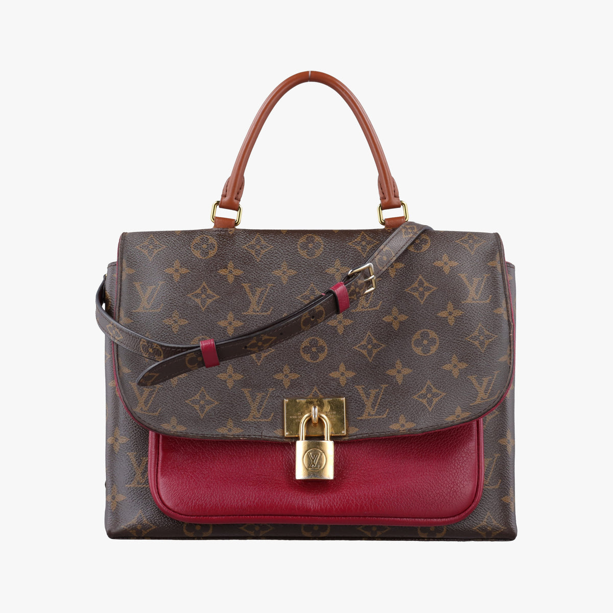 Secondhand Louis Vuitton MARIGNAN brown×LIE DE VIN Monogram Canvas×calf leather M43959 shoulderbag | stylenewstar