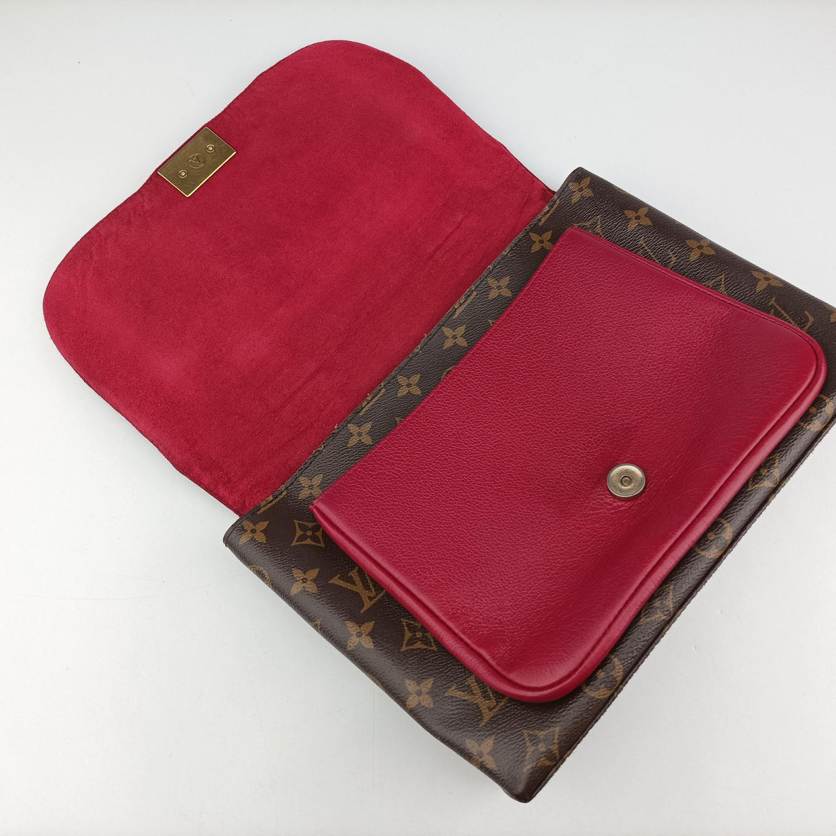 Secondhand Louis Vuitton MARIGNAN brown×LIE DE VIN Monogram Canvas×calf leather M43959 shoulderbag | stylenewstar