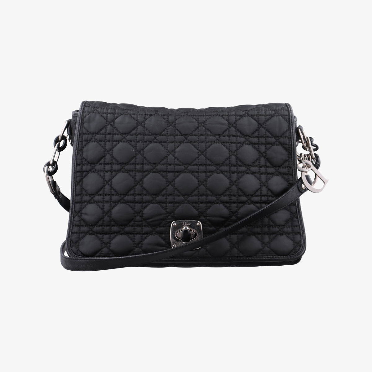 Vintage Christian Dior Cannage stitching Black Nylon×leather  shoulderbag | stylenewstar
