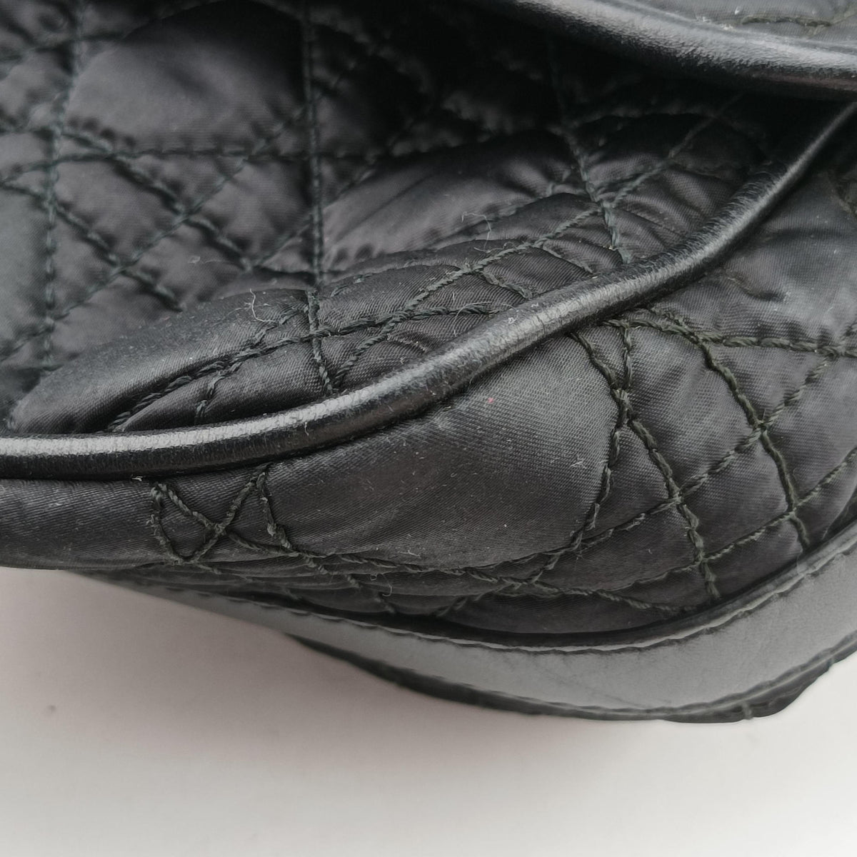 Vintage Christian Dior Cannage stitching Black Nylon×leather  shoulderbag | stylenewstar