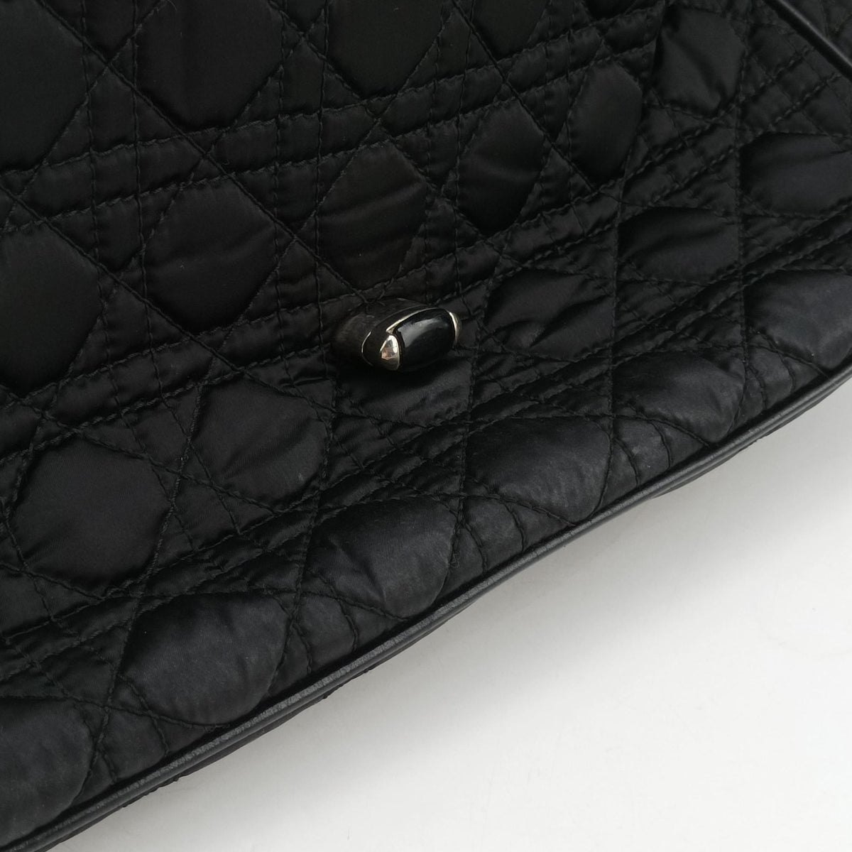 Vintage Christian Dior Cannage stitching Black Nylon×leather  shoulderbag | stylenewstar