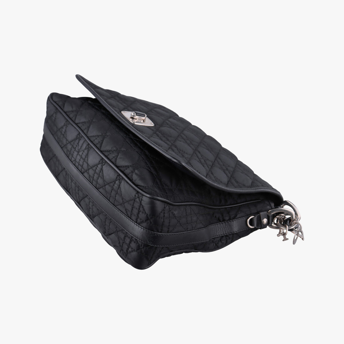 Vintage Christian Dior Cannage stitching Black Nylon×leather  shoulderbag | stylenewstar