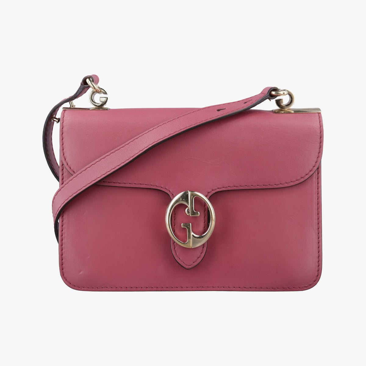 Vintage Gucci Interlocking 1973 Flap Pink Leather 277522 shoulderbag | stylenewstar