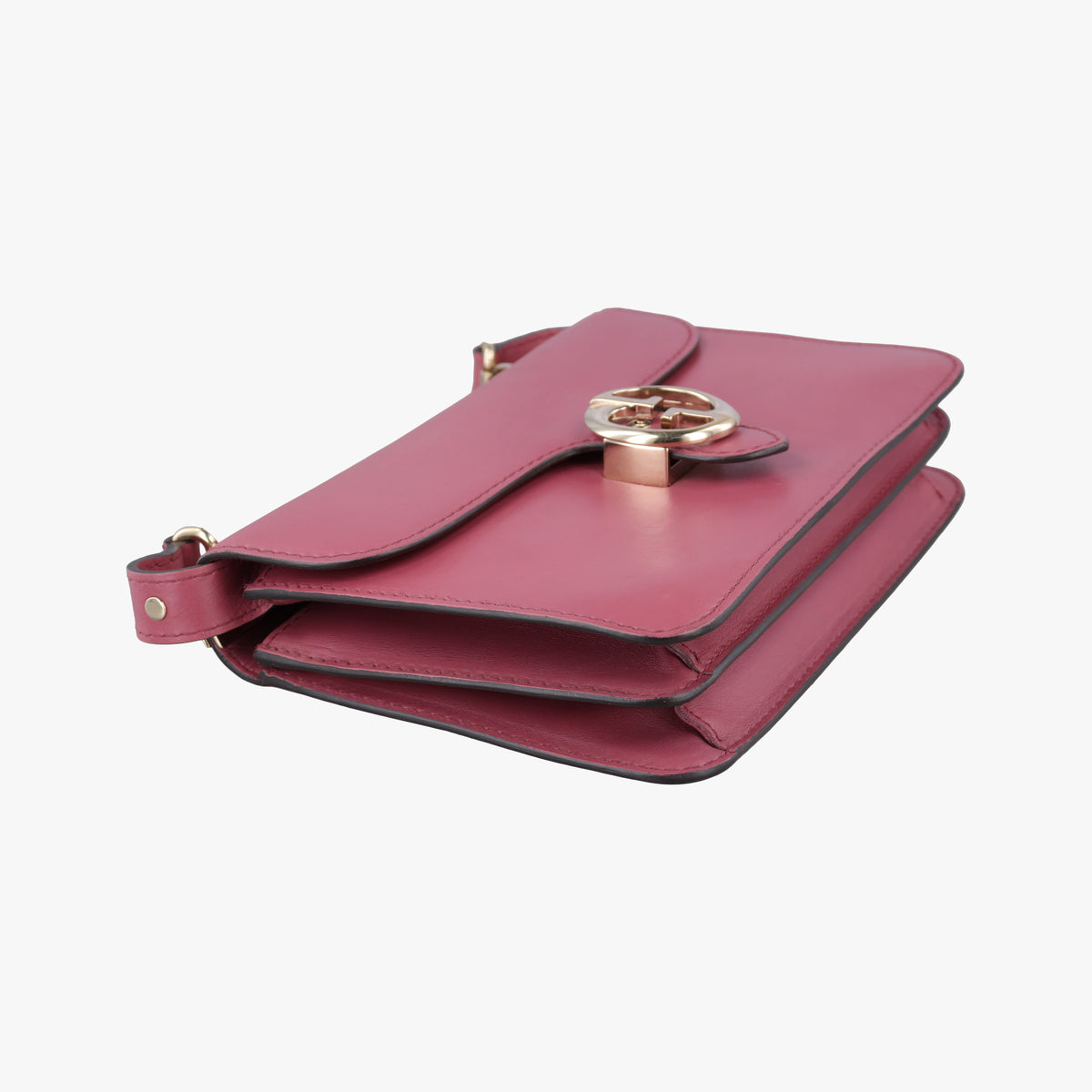 Vintage Gucci Interlocking 1973 Flap Pink Leather 277522 shoulderbag | stylenewstar