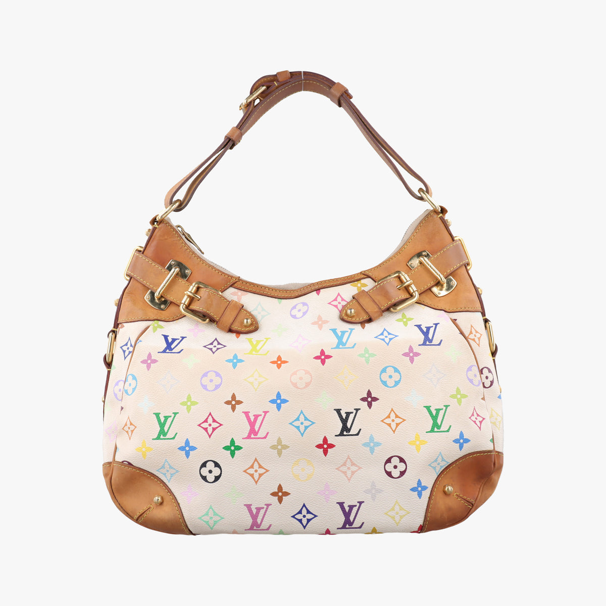 Pre-owned Louis Vuitton GRETA white Monogram Multicolor M40195 handbag | stylenewstar