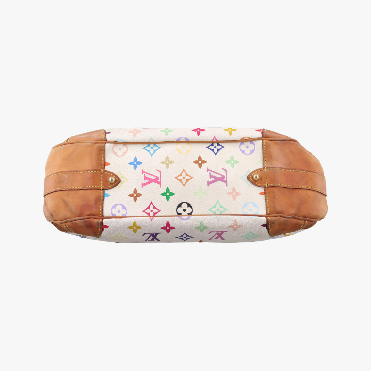 Pre-owned Louis Vuitton GRETA white Monogram Multicolor M40195 handbag | stylenewstar