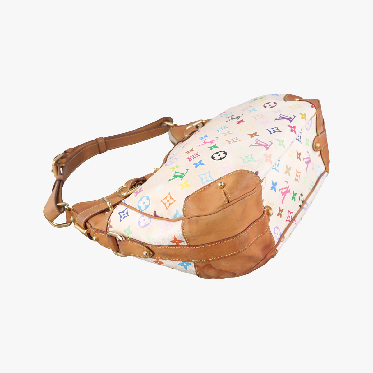 Pre-owned Louis Vuitton GRETA white Monogram Multicolor M40195 handbag | stylenewstar